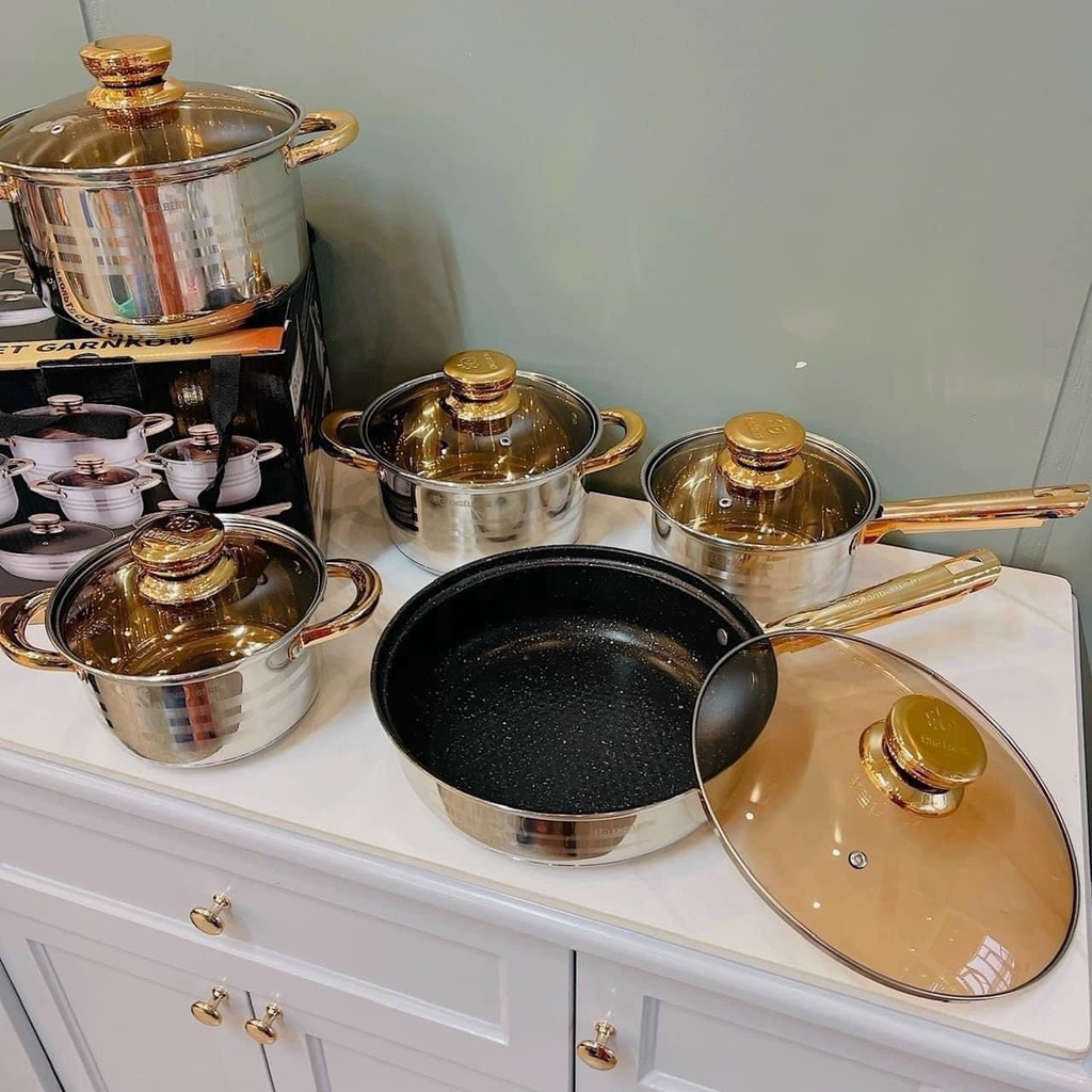 Bộ nồi 6 món engelberg công nghệ đức dày dặn cao cấp