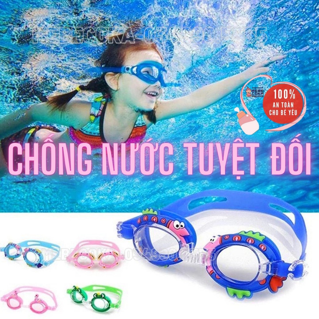 Kính bơi trẻ em cao cấp chống lóa, chống tia UV cho bé trai bé gái từ 2 đến 10 tuổi siêu dễ thương