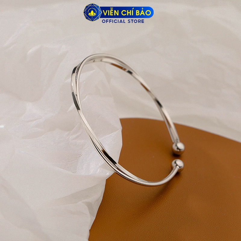 Vòng cứng đeo tay bạc nữ xoắn chất liệu bạc 925 thời trang phụ kiện trang sức Viễn Chí Bảo L000408