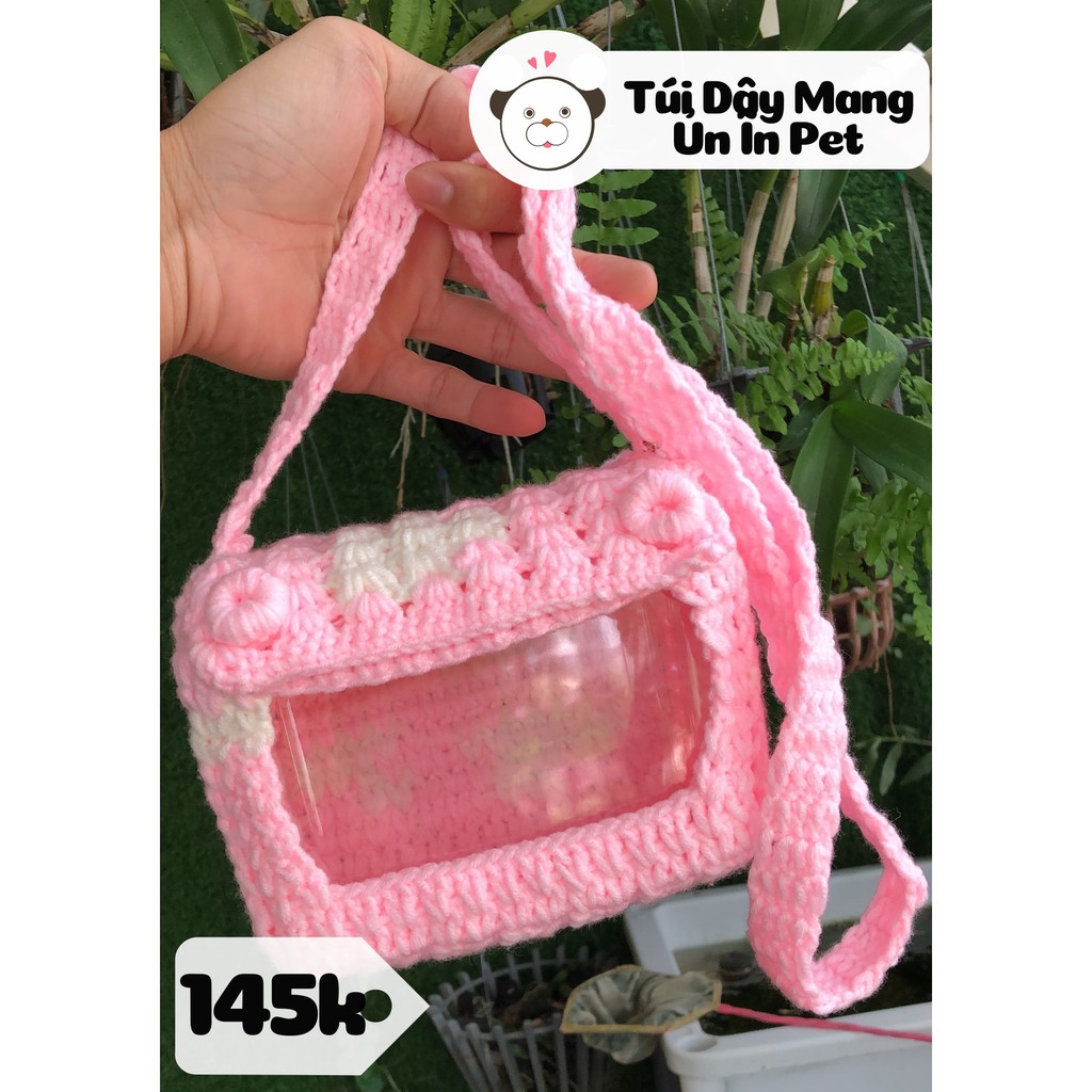 Túi len DÂY MANG du lịch Họa Tiết Bò Sữa cho hamster, sóc, bọ, nhím, thú nhỏ