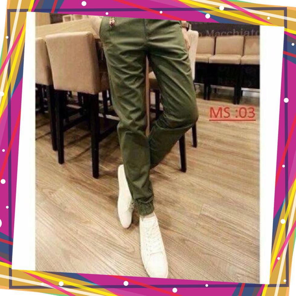 Quần Jogger kaki dây kéo chân nam nữ đều mặc được M860