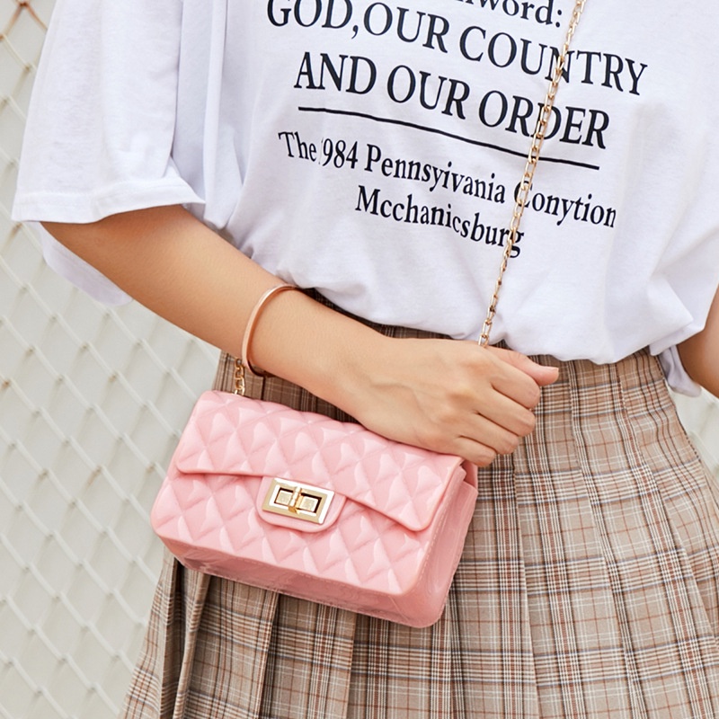 Túi Đeo Chéo Mini Phối Dây Xích Thiết Kế Nhỏ Nhắn Thời Trang Cao Cấp Cho Nữ