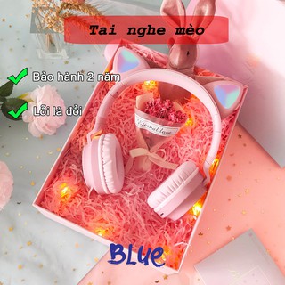 Tai Nghe Mèo Bluetooth Cao Cấp, Headphone Tai Mèo Đáng Yêu, Có Mic, Chống Ồn, Âm Thanh Trầm Ấm-BH 6 tháng.