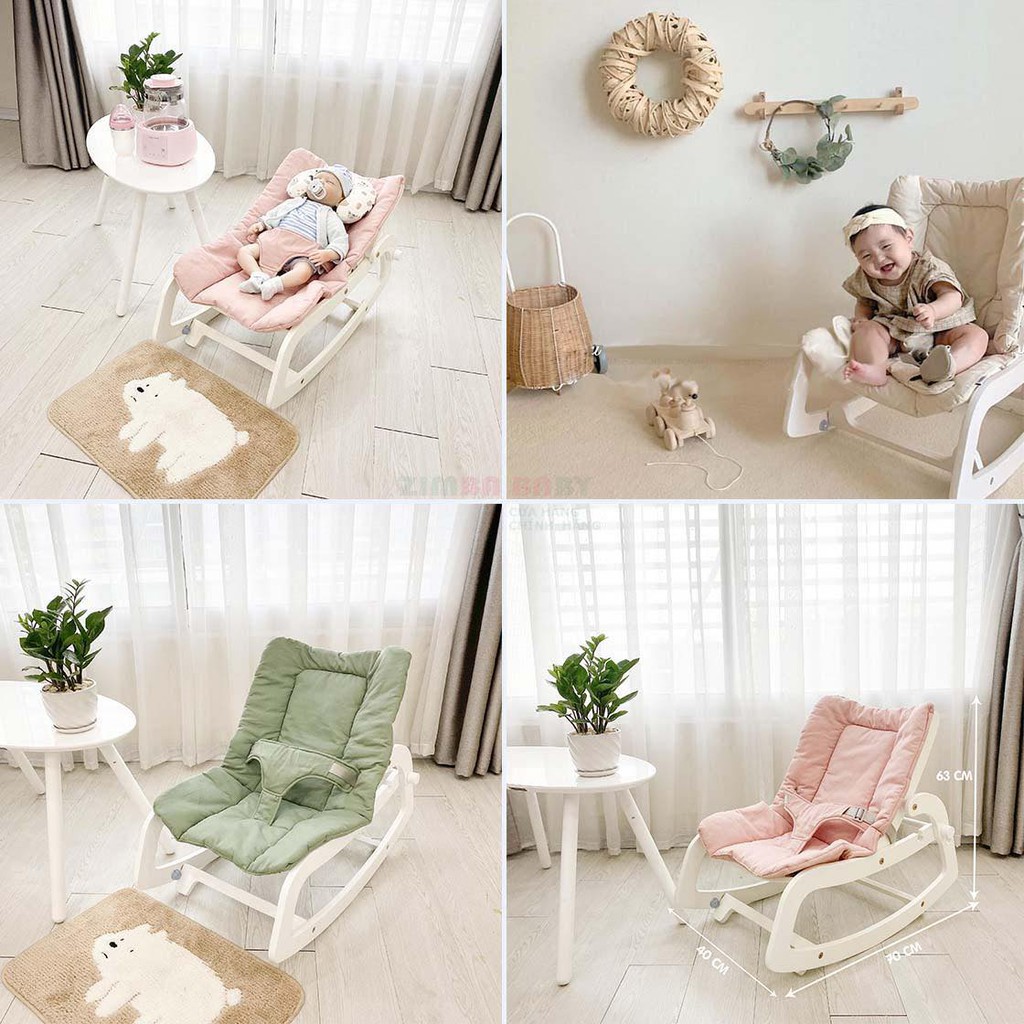 Ghế rung và bập bênh đa năng cho bé ROCKING CHAIR, vừa ngồi chơi, vừa ru ngủ , và limit các công dụng Tổng K