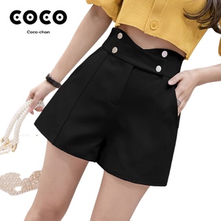 Quần sooc nữ cạp cao, 4 khuy, chất liệu Vitex Hàn