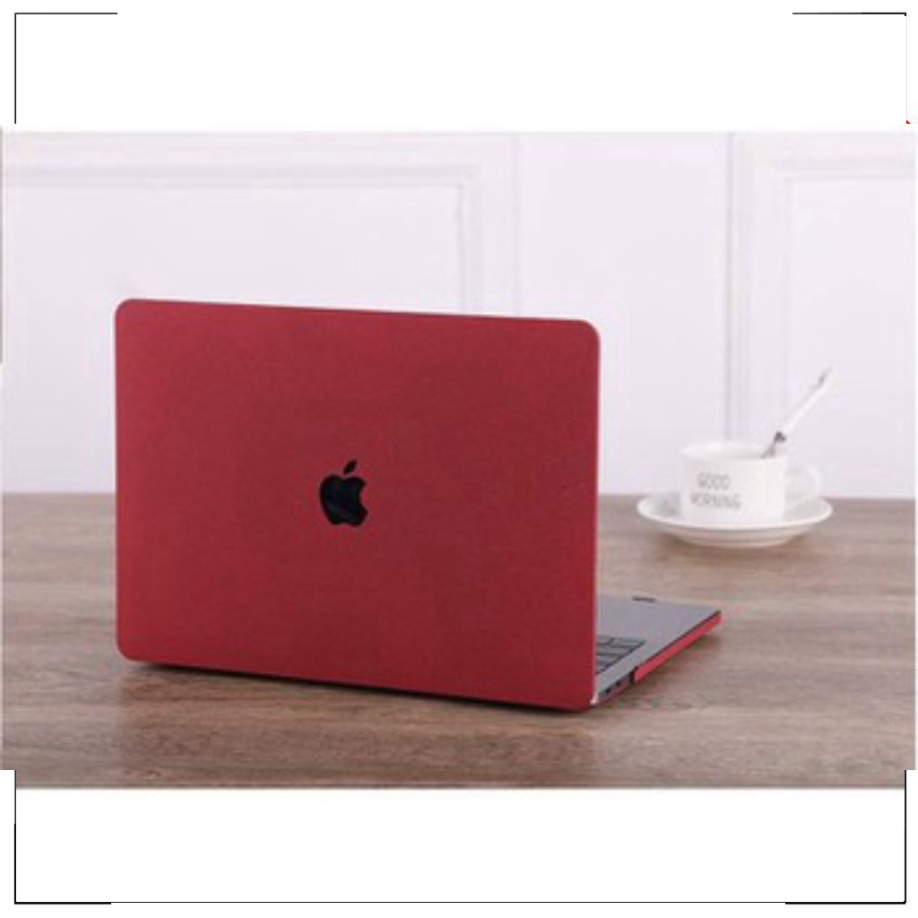 HOT -  Case Macbook Air 13"(2018-2020) màu đỏ booc đô + đen (Tặng kèm Nút chống bụi + bộ chống gãy sạc) - macbookstore9