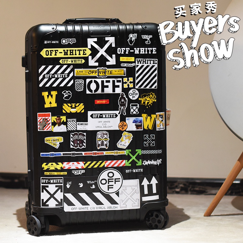 Bộ 20 Nhãn Dán Trang Trí Vali / Ván Trượt / laptop / Tủ Lạnh Họa Tiết off-white Cá Tính