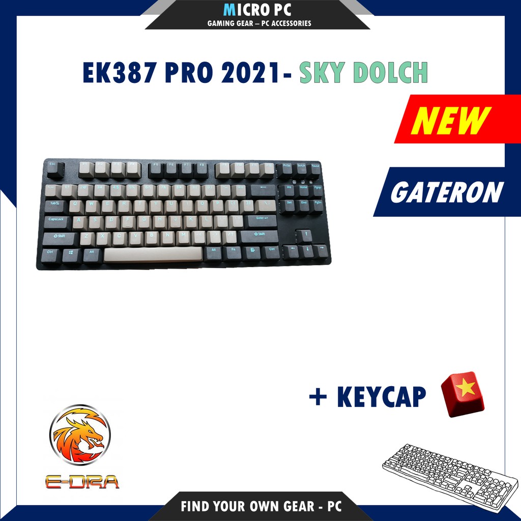 Bàn Phím Cơ Gaming🎮FREESHIP🎮 E-DRA EK387 PRO 2021 (Gateron- Cherry Switch/Type C/Cherry Stab) - Chính hãng BH 24 Tháng | WebRaoVat - webraovat.net.vn