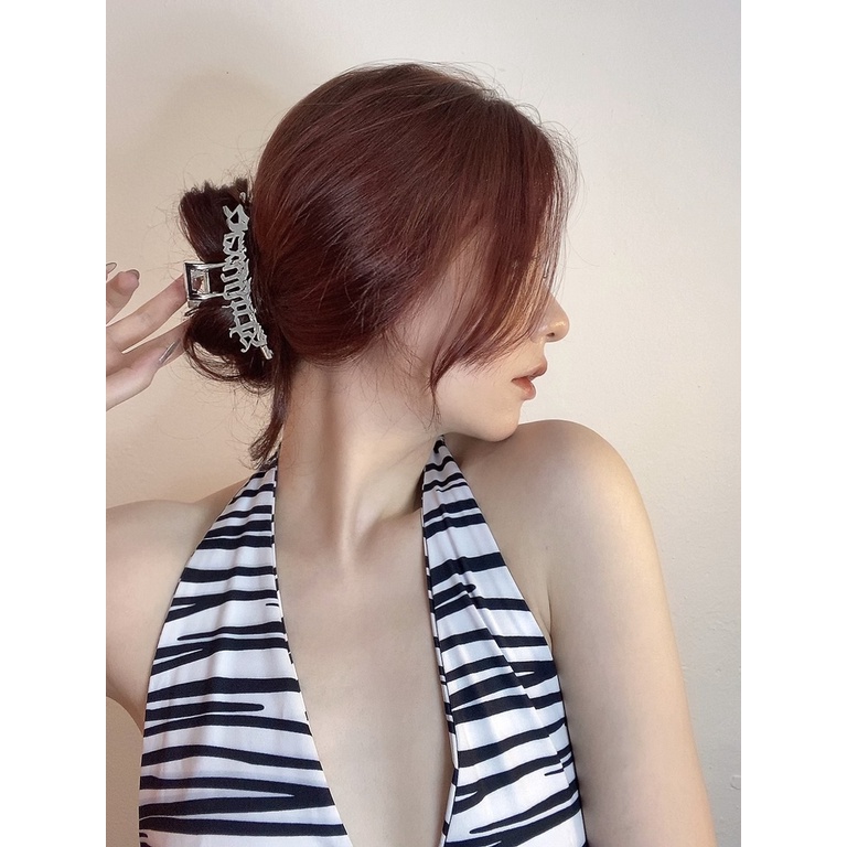 Kẹp Tóc Kim Loại Hình Chữ Cái Lớn Kiểu hip-hop Đường Phố Cá Tính Ngọt Ngào Cho Nữ