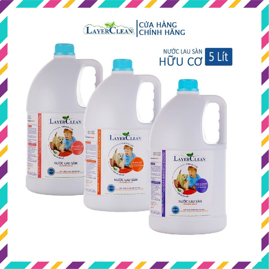 Nước lau sàn hữu cơ Layer Clean can 5 lít