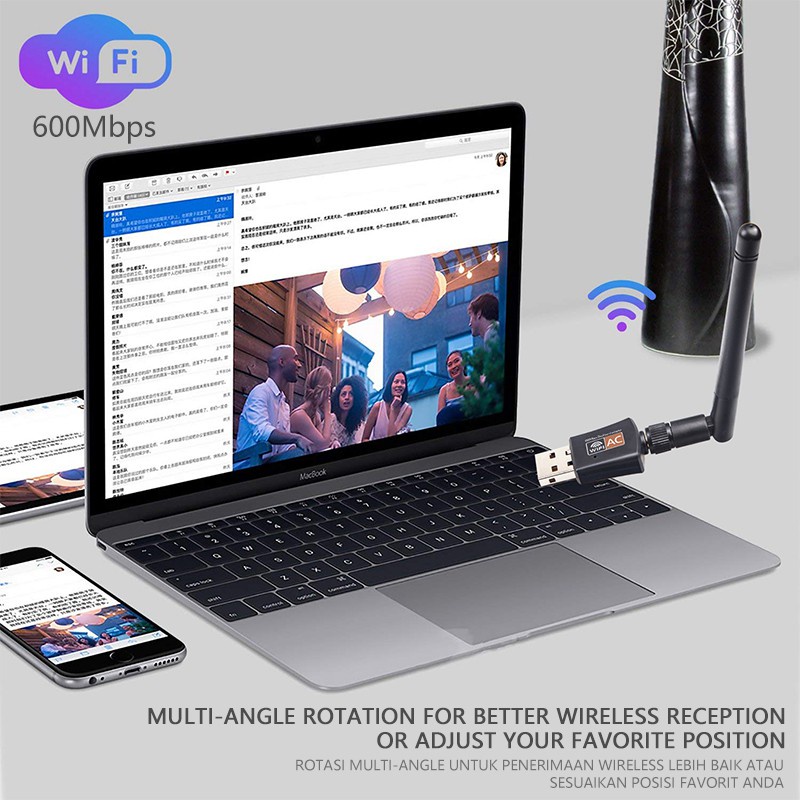 Thẻ Mạng Lan USB Không Dây 600Mbps 5GHz 802.11AC