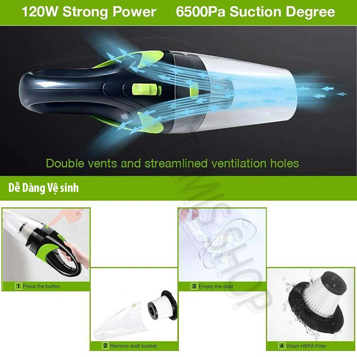 Máy hút bụi mini không dây cầm tay mẫu sạc pin - RunDong R6054 | BigBuy360 - bigbuy360.vn