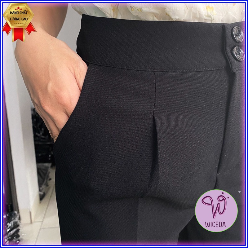 Quần baggy nữ cạp cao 2 cúc Wiceda , quần tây công sở đẹp màu đen nâu ghi mặc đi chơi đi học chuẩn from tôn dáng.BG780
