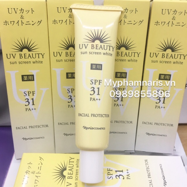 Kem chống nắng làm trắng da Naris UV Beauty Sun Screen White Facial Protector SPF31 PA++