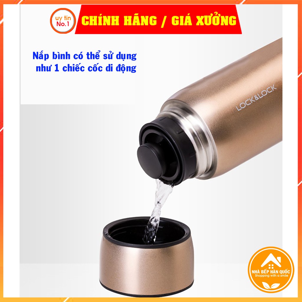 Bình giữ nhiệt, bình nước giữ nhiệt Lock and Lock Metal Mortar LHC1458 700ml