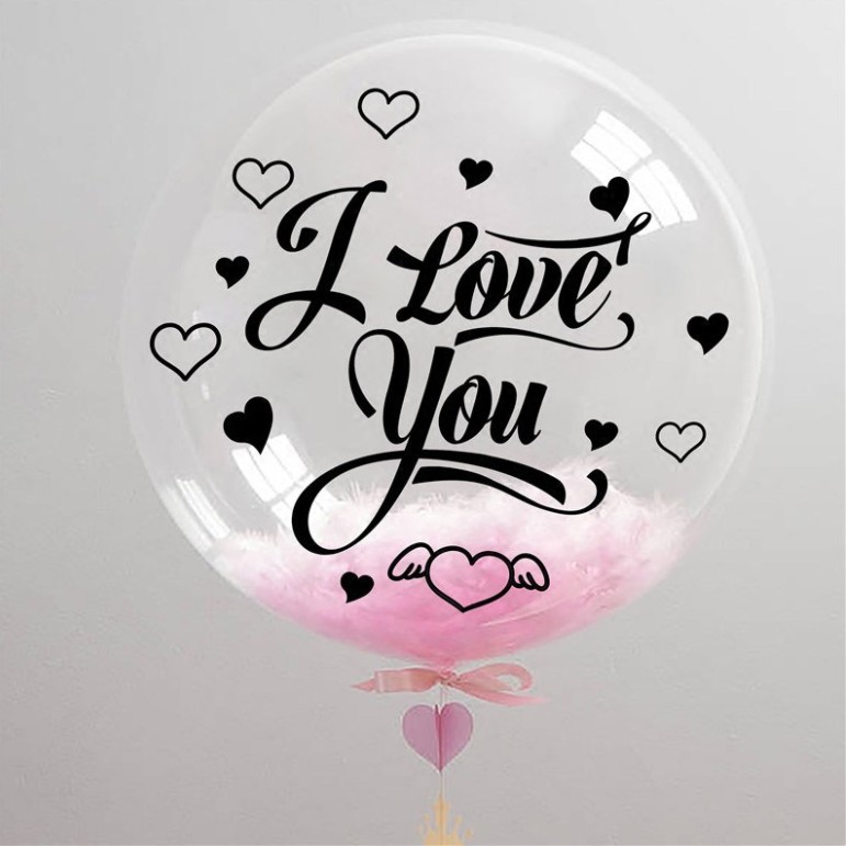 BOBO Bong Bóng Trong Suốt Có Chữ &quot;I Love You&quot; Trang Trí Tiệc