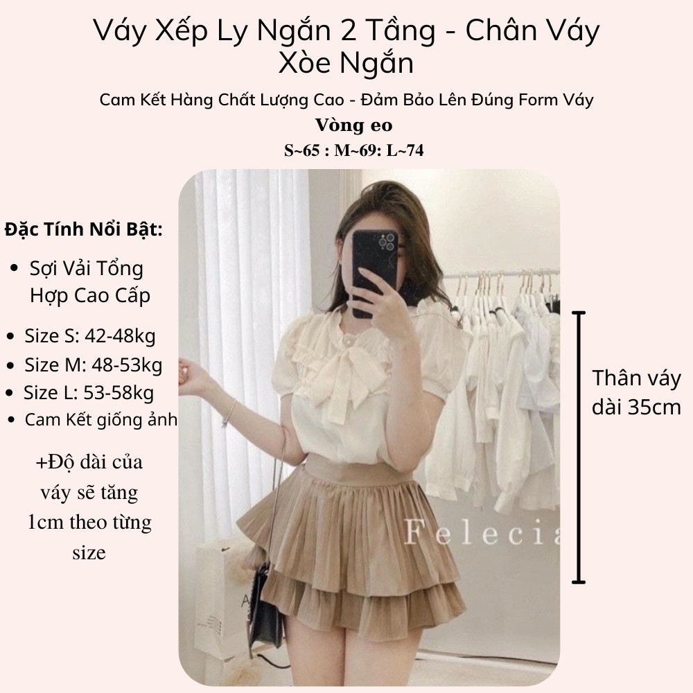 Chân Váy Xếp Ly Ngắn 2 Tầng Màu Nude Hàng Cao Cấp Loại 1 Siêu Hót Freeship, Váy Tầng Ngắn Xếp Ly Xòe Siêu Xinh Mới | BigBuy360 - bigbuy360.vn