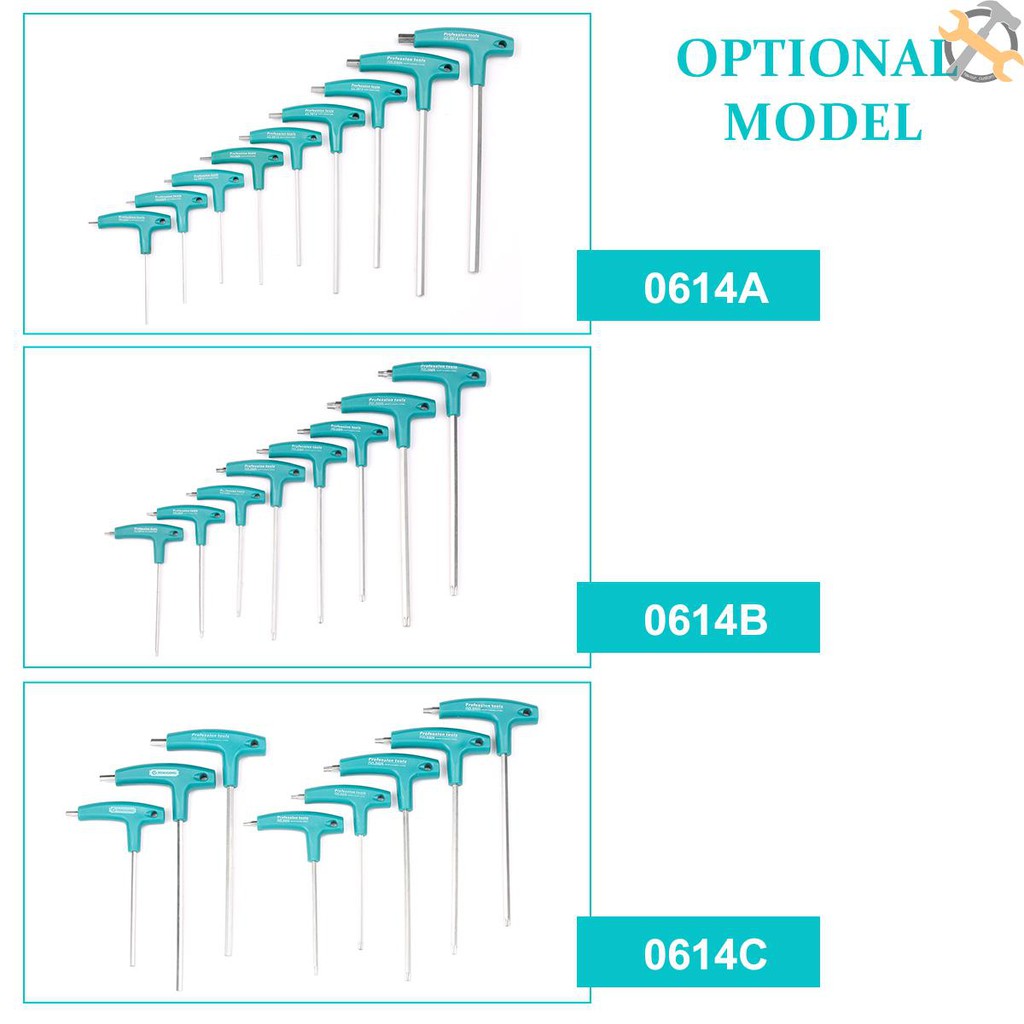 Bộ 8 Cờ Lê Lục Giác Hình Chữ T 0614c Đầu Dẹt Nhiều Kích Thước Chuyên Dụng Sửa Chữa Xe Đạp Điện