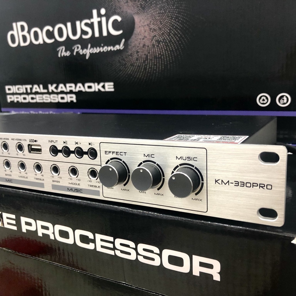 Vang cơ lai số Dbacoustic KM330 Pro, Echo và Reverb mượt mà, Chống hú tốt, Bluetooth 5.0 và Optical