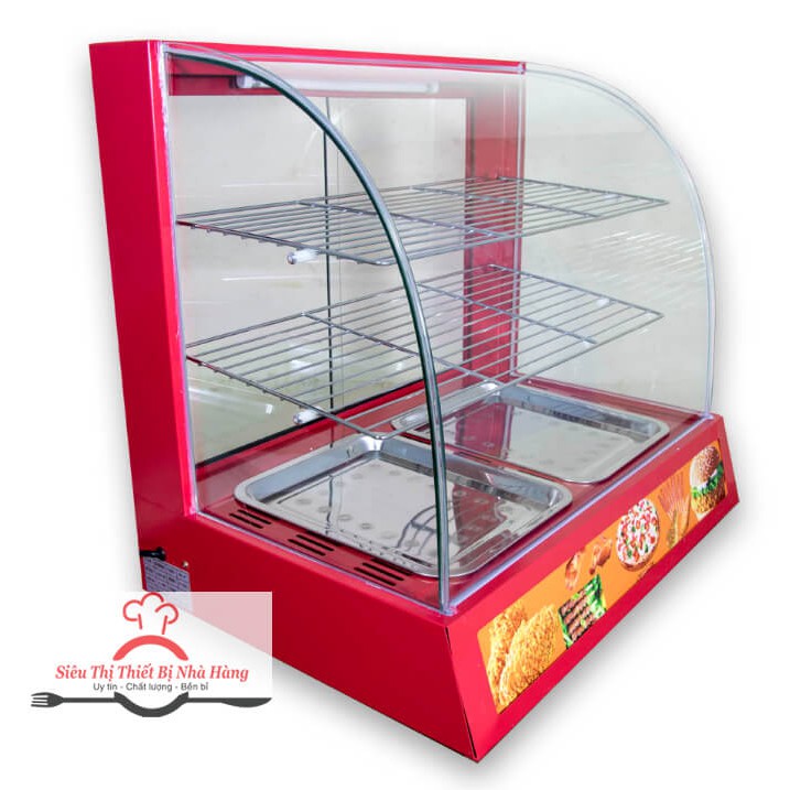 Tủ trưng bày giữ nóng thức ăn, gà rán KFC, khoai tây đa năng giá rẻ - Loại 2 khay