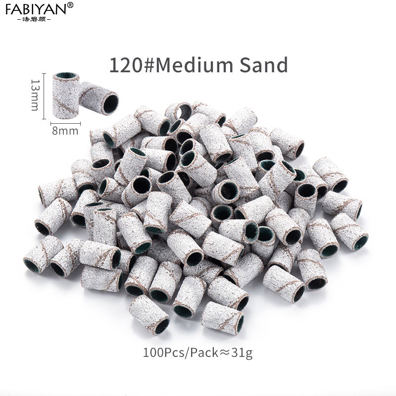 Hộp 100 đầu giấy mài móng nhám FABIYAN mịn chuyên dụng