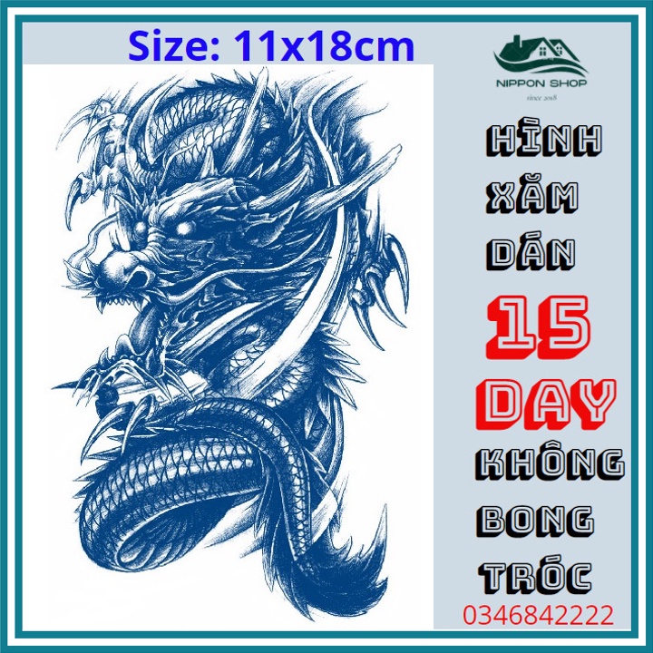 Hình Xăm Dán 15 Ngày Không Phai 11 x 18 cm Mẫu 221
