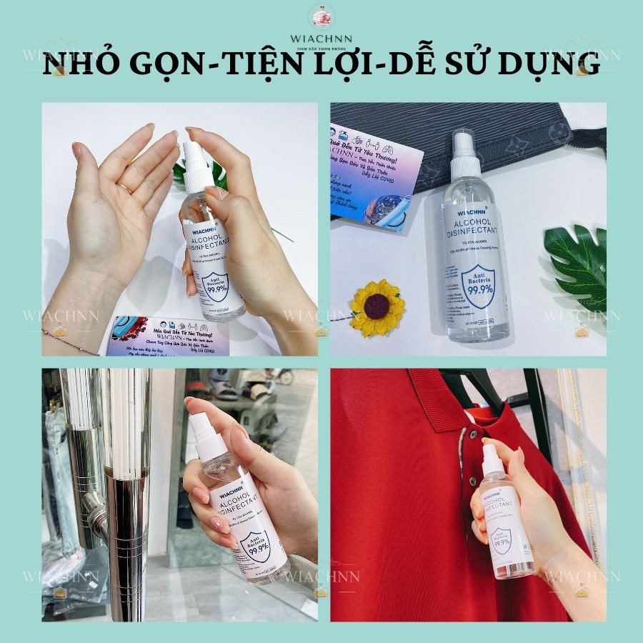 Chai Xịt Kháng Khuẩn Khử Trùng WIACHNN 100ML Nước Diệt Khuẩn Khô Rửa Tay Vệ Sinh Đồ Dùng Tiện Lợi Nhỏ Gọn XKK