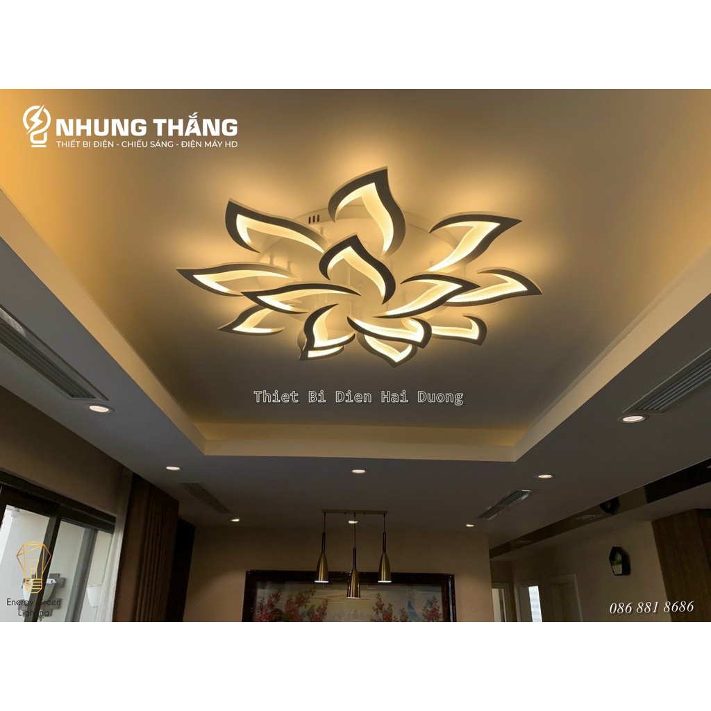 Đèn Ốp Trần Hiện Đại Decor 14 Tay NT-038 - 3 Chế Độ Ánh Sáng -Tăng Giảm Ánh Sáng - Điều Khiển Từ Xa - Bảo Hành 1 Năm