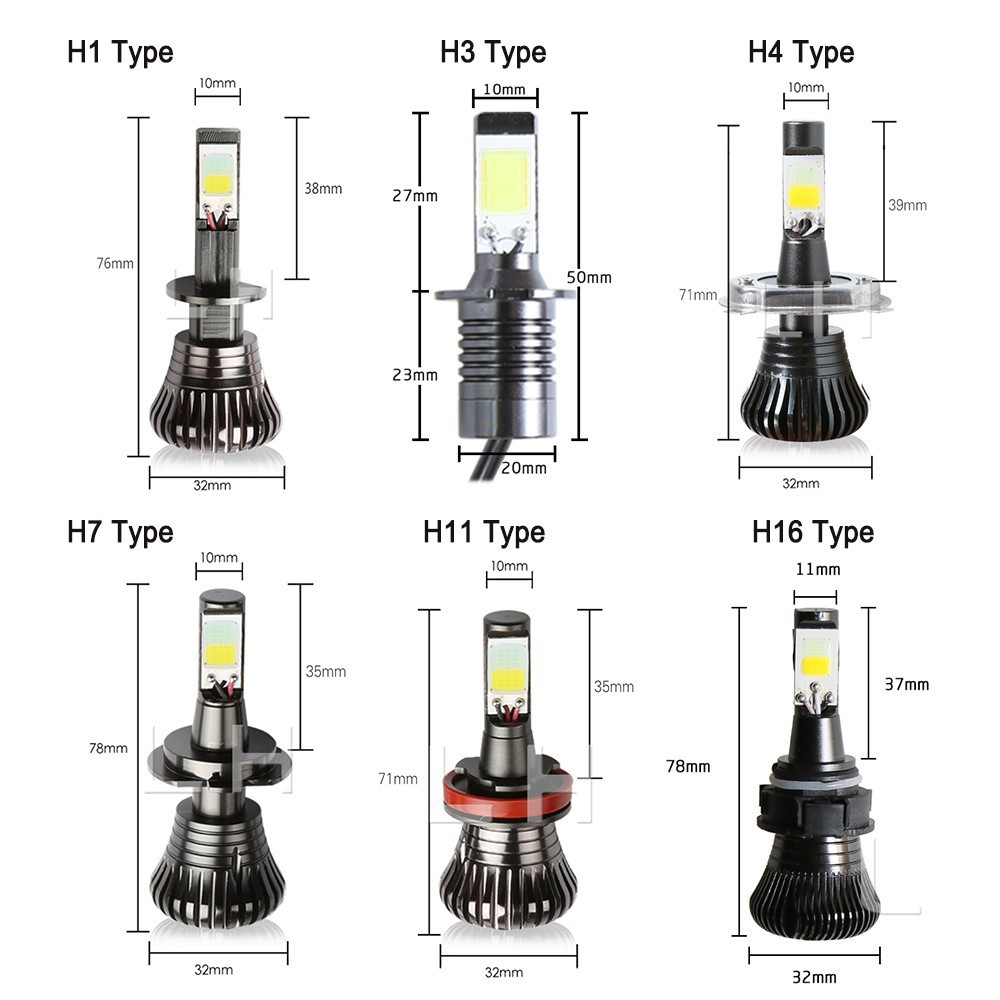 Set 2 Bóng Đèn Led Cob 880 881 H27 Nhiều Màu Sắc