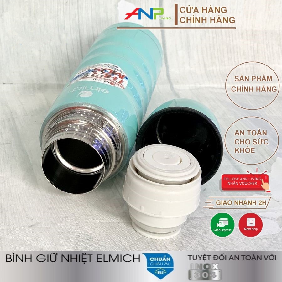 Phích Giữ Nhiệt  Inox 304  Elmich EL-6390 - Dung tích 500ml / Giữ Nóng 8h - Giữ Lạnh 12h) - Hàng Nhập Khẩu Chính Hãng