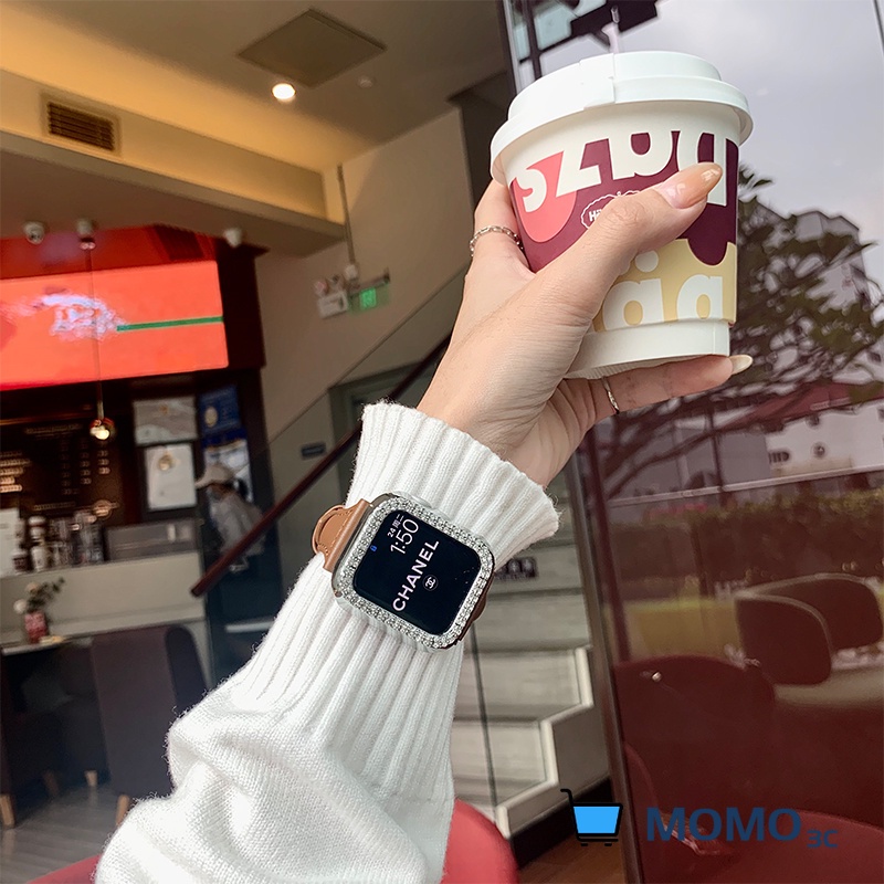 Dây đeo da sang trọng dành cho đồng hồ Smart watch 44mm 40mm  dòng se 6 54 3 2 1 42mm 38mm