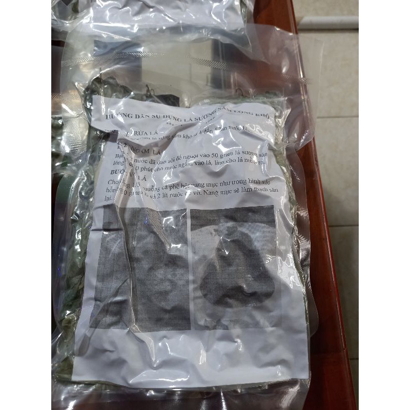 Lá sương sâm lông khô , 100g , có tặng nang mực, gói hút chân không