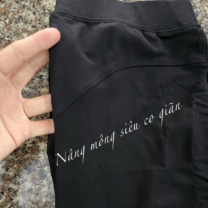 Quần legging ngố, quần legging đùi nữ vải thun cotton co giãn thoải mái năng động -  Q07
