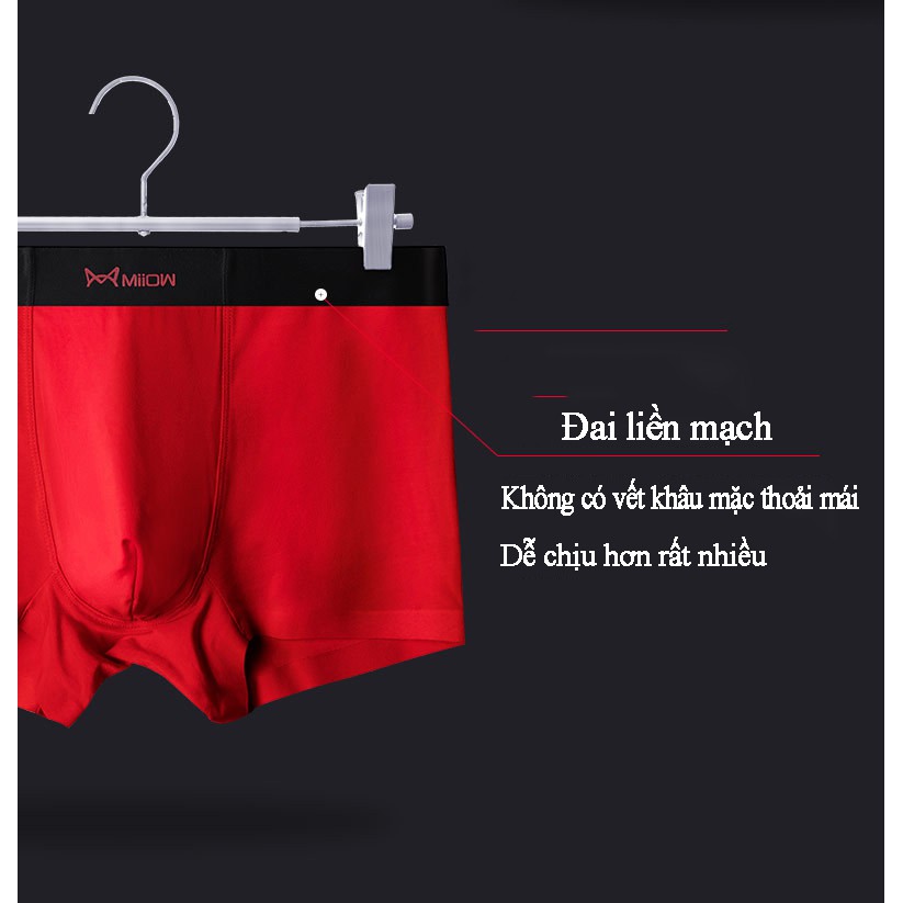 Hộp 3 quần sịp boxer nam Miiow modal thoáng khí kháng khuẩn thấm hút mồ hôi tốt