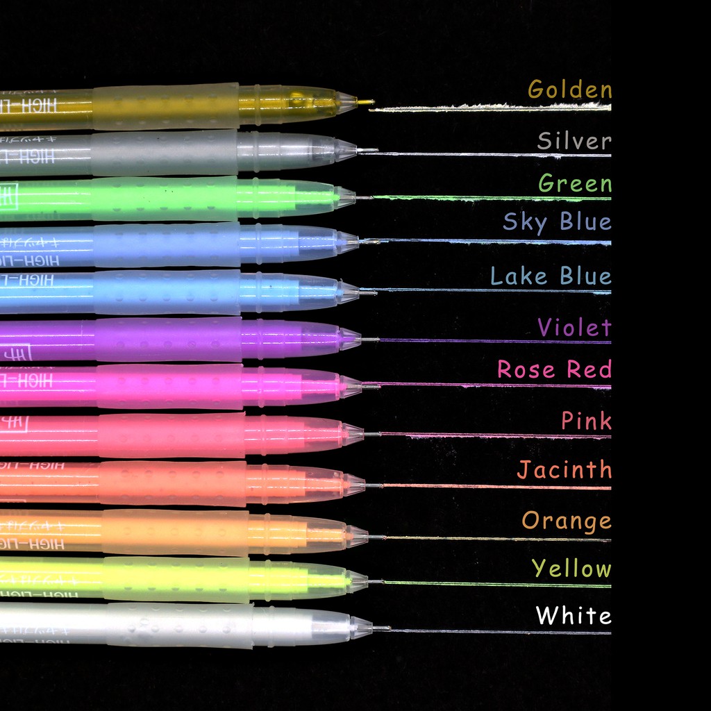 Bút Dạ Quang Ngòi 0.6mm Với 12 Màu Để Lựa Chọn SeamiArt