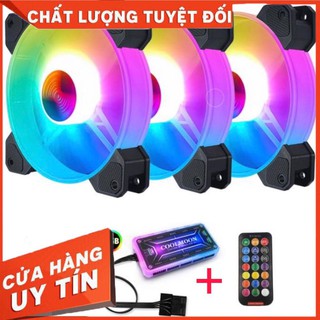 Combo 3 Fan Coolmoon Y1 + Hub và remote điều chỉnh Led Fan