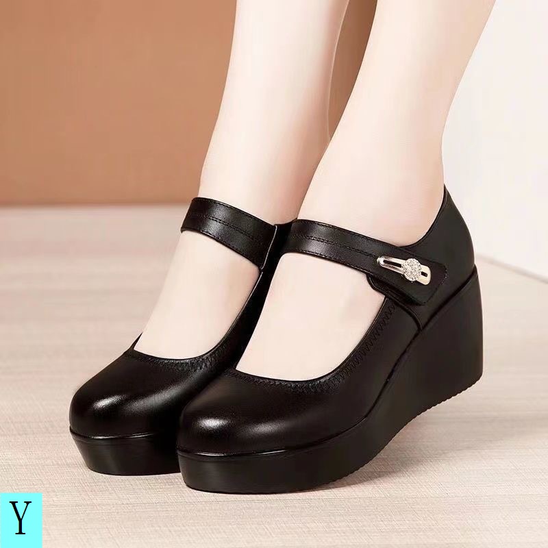Giày Da Đế Xuồng Mềm Thời Trang Cho Phụ Nữ Trung Niên