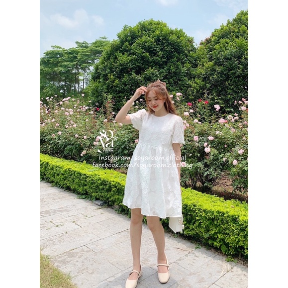 Đầm babydoll nơ sau lưng -Hai phiên bản khác nhau