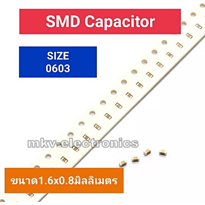 0603 SMD Kích thước tụ điện 1.6x0.8 Mm Chip (100 miếng)