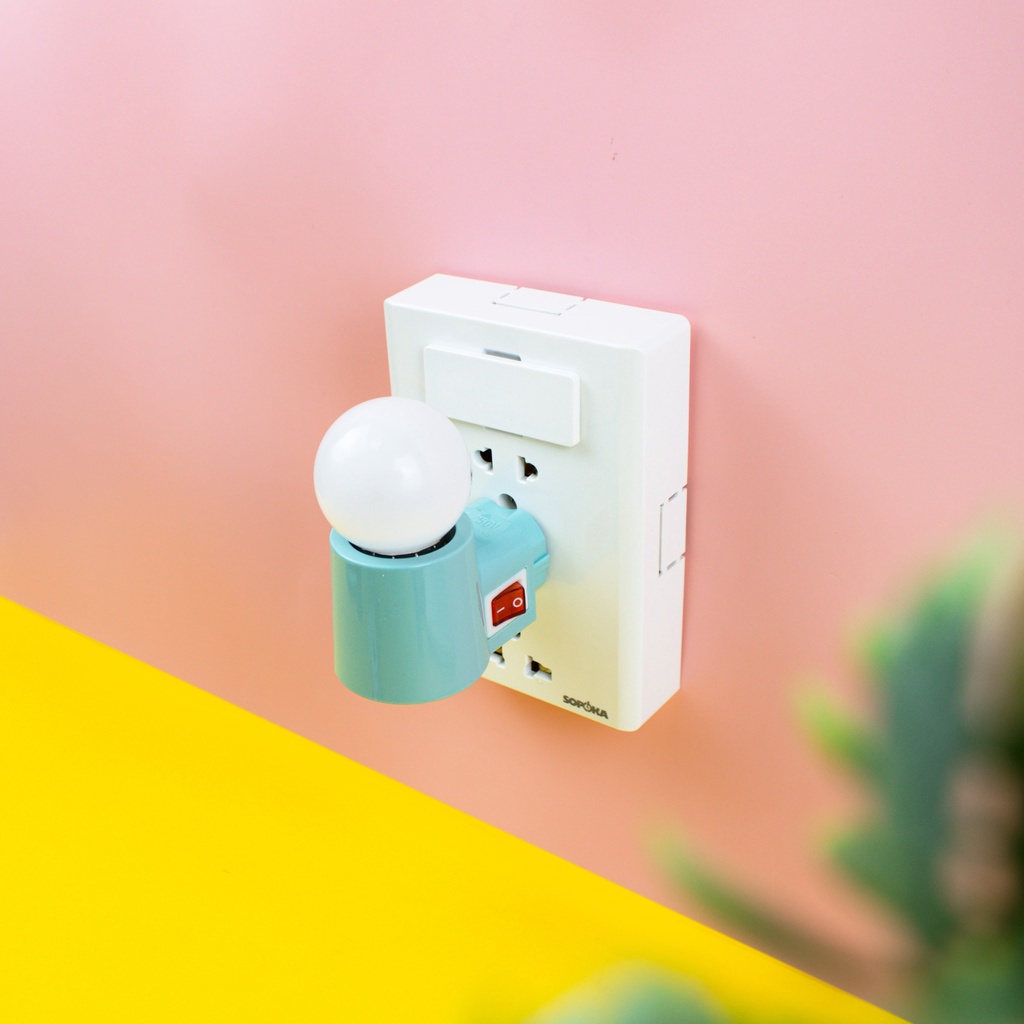 Đui đèn ngủ công tắc SOPOKA ĐLP1 cắm thẳng ổ điện tiện lợi, an toàn