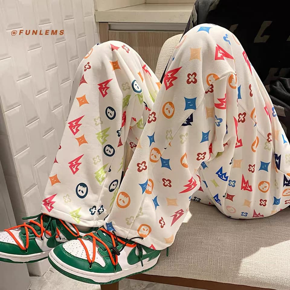 Quần Suông Ống Rộng Unisex họa tiết cartoon hoạt hình dễ thương MS03 - THE F BRAND
