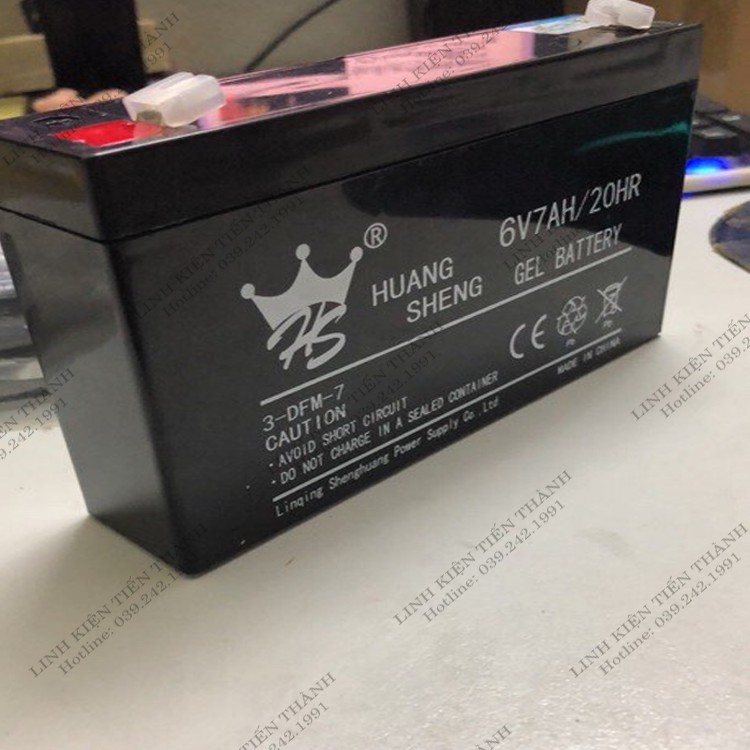 Bình Acquy 6V7ah/20HR Dành Cho Ô Tô Xe Máy Điện Trẻ Em , Quạt Tích Điện ....vv