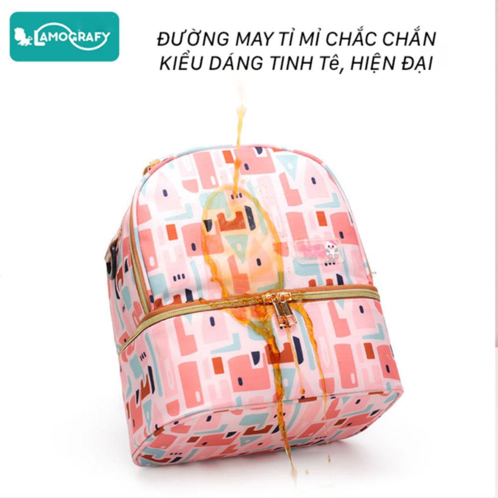 Free Ship  Balo giữ lạnh sữa mẹ cao cấp thương hiệu Lamografy