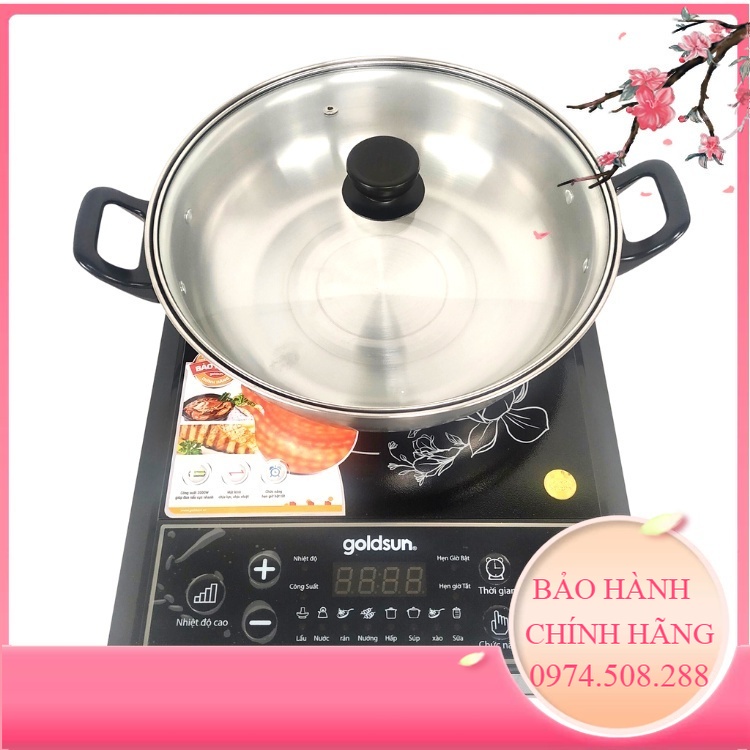 Bếp từ đơn Goldsun GIC3200D Home365D tặng kèm nồi lẩu Inox BẢO HÀNH 12 THÁNG CHÍNH HÃNG