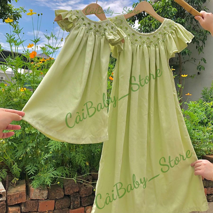 Đầm Smock Cánh Tiên Phong Cách Bánh Bèo Dễ Thương Cho Mẹ