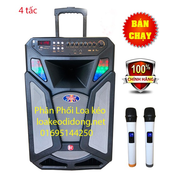 Loa kẹo kéo karaoke bluetooth ronamax l15a 4 tấc tặng 2 micro