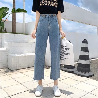 (ORDER) Quần jeans bigsize ống suông rách gấu