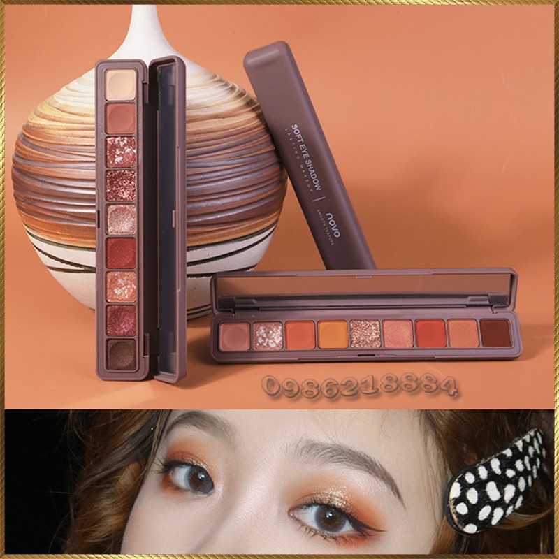 Bảng mắt Novo Smooth Texture Soft Eye Shadow hộp dài 9 ô màu NST3