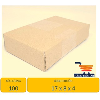 Bộ 100 thùng carton sóng B cứng size D 17 x R 8 x C 4