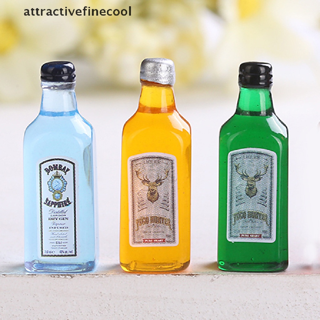 Set 5 Chai Rượu Mini Tỉ Lệ 1 / 12 Xinh Xắn Dùng Để Trang Trí Nhà Búp Bê